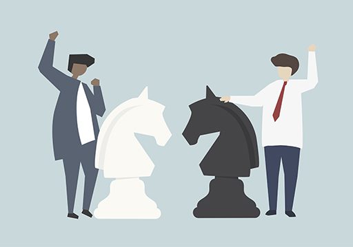 Corporate businessmen success strategy concept illustration